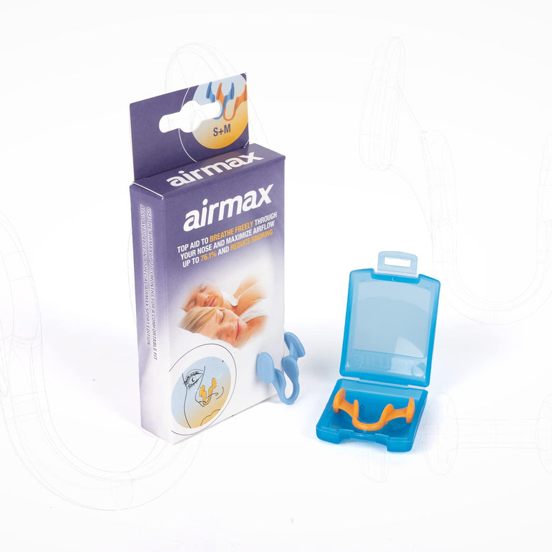 Airmax nasal dilator trial pack | anti snore devices | 76% more air | Breathe freely through the nose | Guaranteed fit 1x small & 1x medium | Snoring aid for men and women | sleep better and wake up rested | nasal congestion | Free storage case incl. - BeesActive Australia