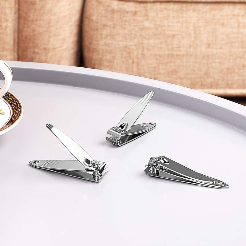 28 Pieces Thick Stainless Steel Nail Clippers Nail Cutter Set Fingernail and Toenail Clipper Portable Sturdy Nail Clippers for Men and Women - BeesActive Australia