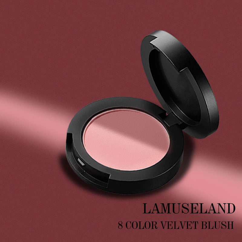 LAMUSELAND 8 Colors Soft Velvet Blush Matt Lasting Blusher (B04 DESIRE) B04 DESIRE - BeesActive Australia