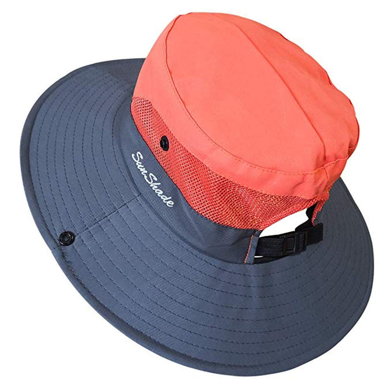 [AUSTRALIA] - UPF 50+ Wide Brim Sun Hat Waterproof UV Protection Bucket Boonie Hat for Women Orange 