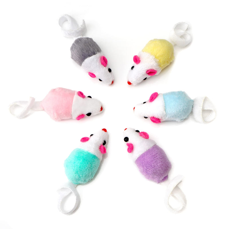 Chiwava 36 Pack 1.8 Inch Small Interactive Cat Toys Mice with Catnip Rattle Sound Mouse for Indoor Cats Kitten Play - BeesActive Australia