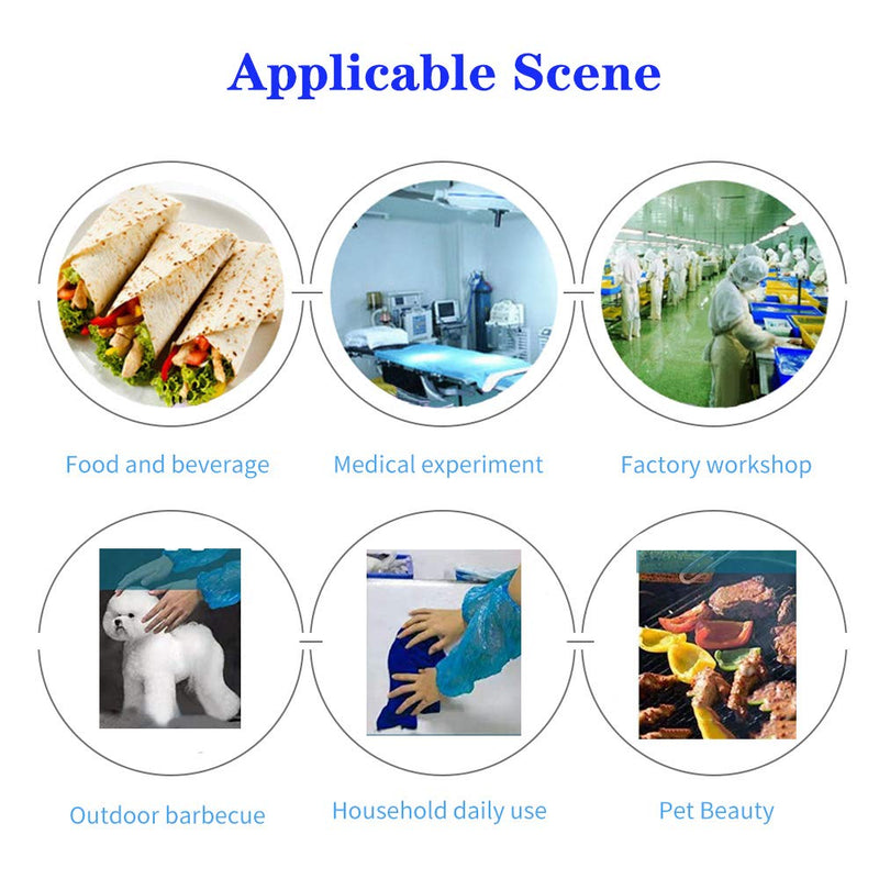 STGOOD Disposable PE Sleeves Covers, 100PCS Transparent Blue Waterproof Arm Protectors, 15.7 Inches - BeesActive Australia