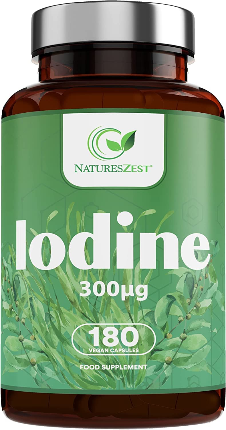 High Strength Iodine Capsules - 180 Capsules, 6 Month Supply � Thyroid Support Supplement, 300?g Iodine per Cap � Thyroid Formula, for a Normal Thyroid Function � Potassium Iodide � Packaging May Vary - BeesActive Australia