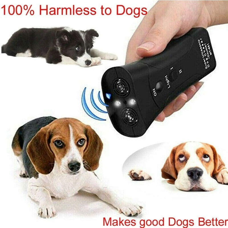 Ultrasonic Anti Dog Barking Pet Trainer LED Light Gentle Anti Barking Chaser Style 3 in 1 Bark Control Tool, Pet Training Device, Handheld Trainer, Stop Barking & Repellent Indoor Outdoor - BeesActive Australia