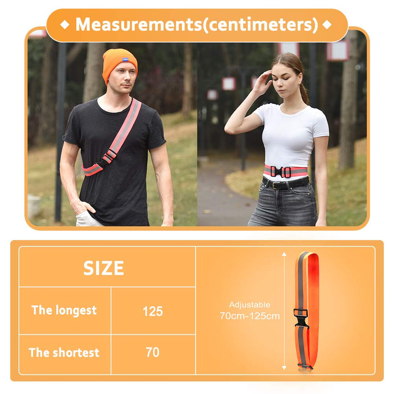 A-SAFETY Glow Belt - Running Belt - Reflective Belt - PT Belt - Military Reflective Belt(Yellow,Orange,Black,White) Black - BeesActive Australia