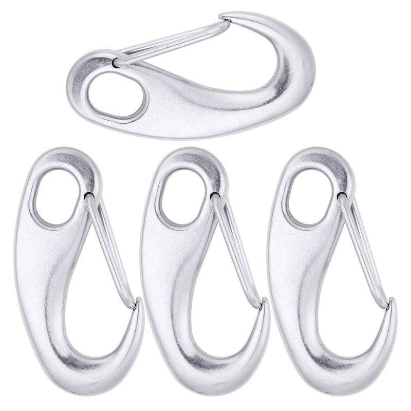 AOWISH Spring Snap Hook (4 Pieces) Stainless Steel Clip Multifunctional Quick Link Carabiner Flag Pole Hardware to Attach with Rope (2-3/4 Inch) - BeesActive Australia