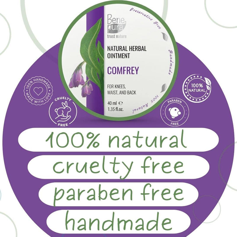 BenePura Comfrey Ointment for Muscle Pain Relief - Natural Comfrey Cream for Back Pain Relief, Joint Pain Relief, Knee Pain Relief, Neck Pain Relief - Muscle Rub Pain Relief Cream - 40 ml 40 ml (Pack of 1) - BeesActive Australia