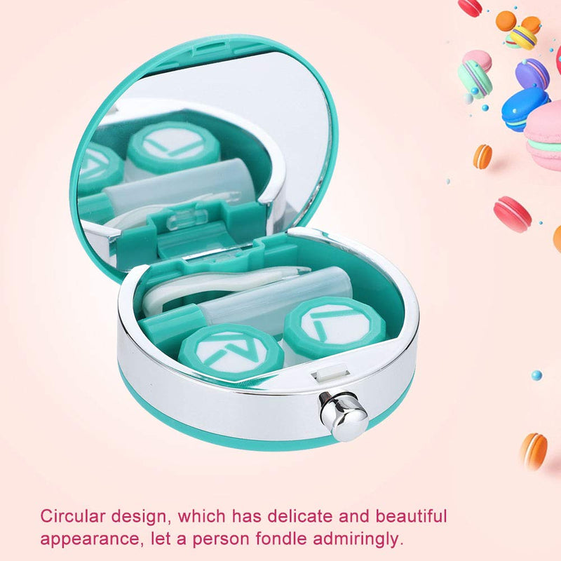 ANGGREK Contact Lens Case Box Holder Container Portable Soak Storage Kit with Mirror Mini Travel Contact Lens Case Box Container Soaking Storage Container Green, White, Rose Pink,� Black, Blue - BeesActive Australia