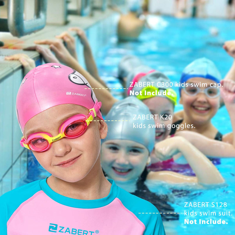 ZABERT K20 Swimming Goggles for Kids Girls Boys Age 3-14 Years Old, Anti-fog 100% UV Protection with Travel Bag #2.[2pack] Pink Yellow & Pink Purple - BeesActive Australia