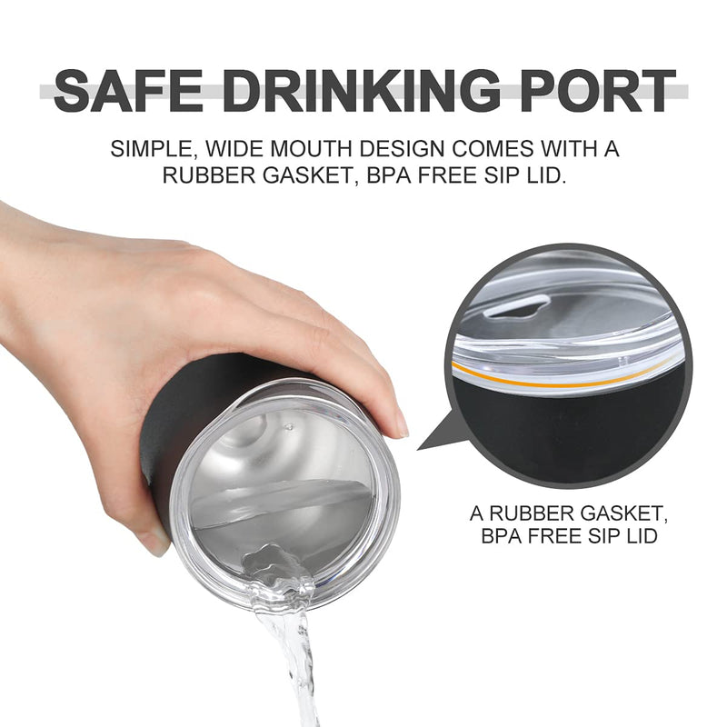 Life's Easy Stainless Wine Glass Tumbler with Lid - 12oz. Wine Glass Tumbler - Vacuum Insulated Travel Wine Tumbler with Lid - Travel Wine Tumbler - 18/8 Stainless Steel - Set of 1 - Black Pineapple - BeesActive Australia