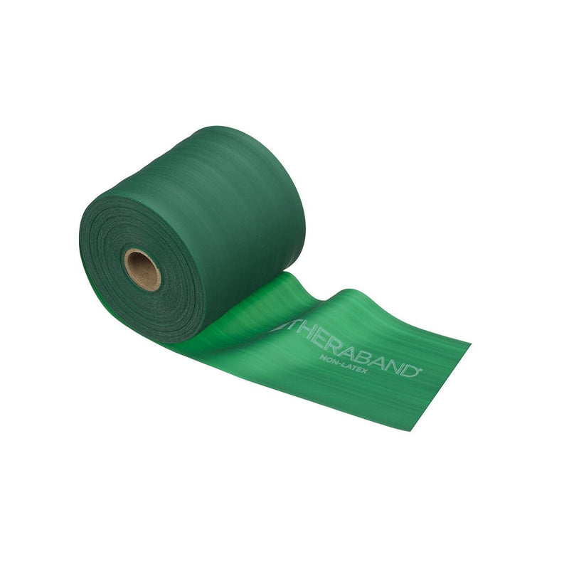 THERABAND Resistance Band 25 Yard Roll, Heavy Green Non-Latex Professional Elastic Bands For Upper & Lower Body Exercise Workouts, Physical Therapy, Pilates, Rehab, Dispenser Box, Intermediate Level 1 - BeesActive Australia