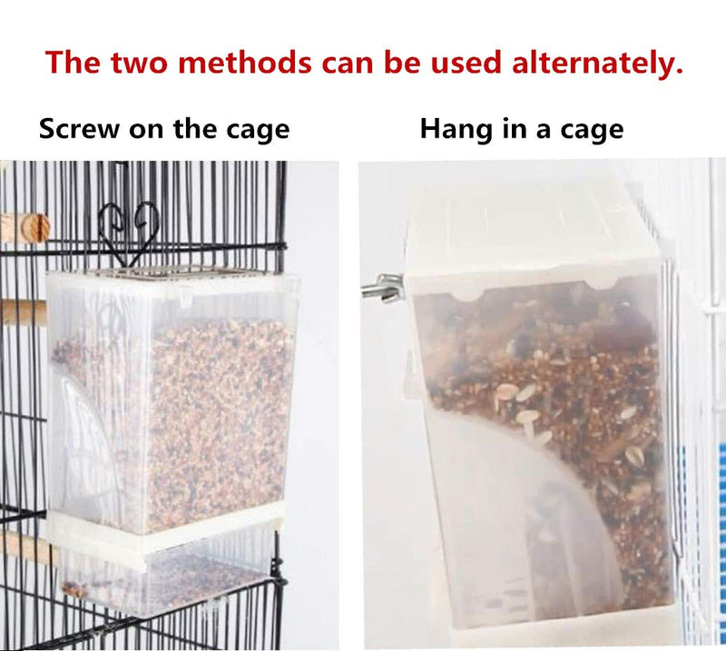 Parrot Automatic Feeder,No-Mess Bird Feeder,Cage Accessories for Budgerigar Canary Cockatiel Finch Parakeet Seed Food Container by Old Tjikko Screw-Fixed Bird Feeder - BeesActive Australia