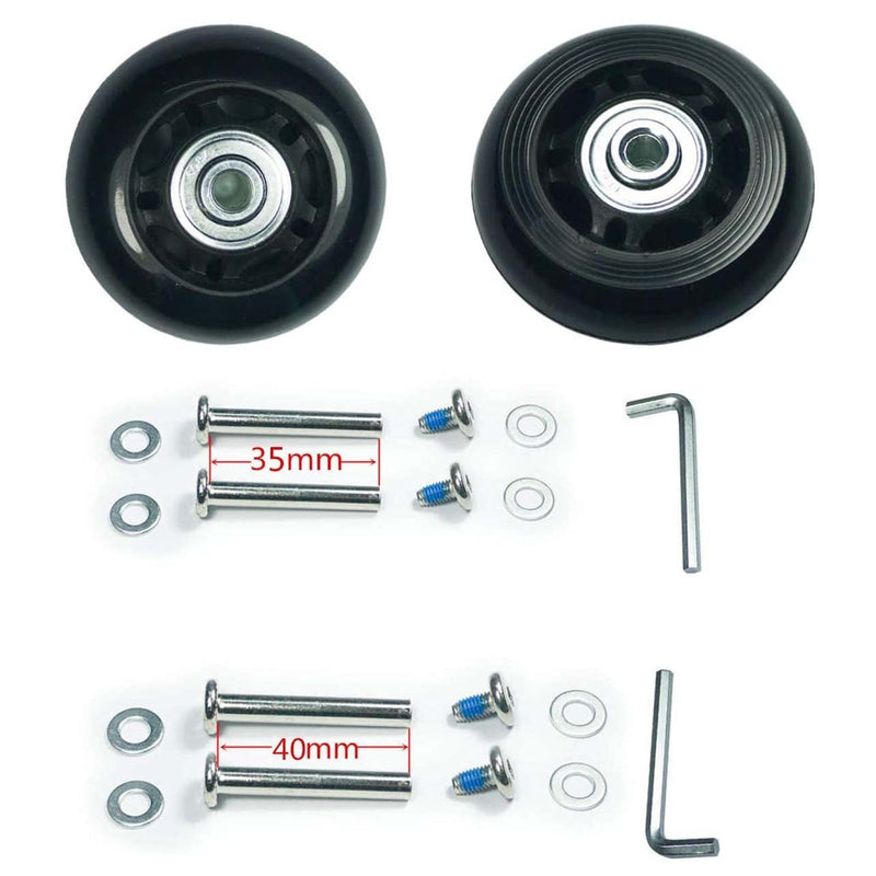 F-ber Luggage Suitcase Wheels Replacement Kit 68x24mm/2.68"x0.94" w/ABEC 608zz Inline Outdoor Skate Replacement Wheels, One Set of (2) Wheels (OD:68 W:24 ID:6 Axles:35&40) - BeesActive Australia