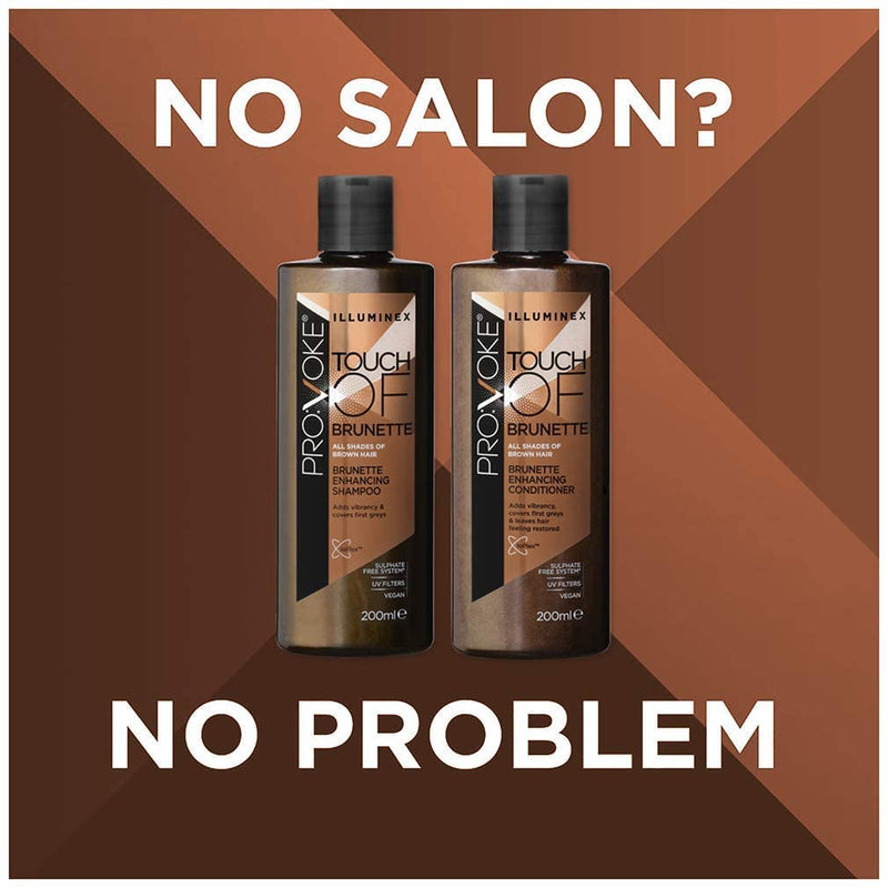 PROVOKE Illuminex Touch Of Brunette Enhancing Shampoo and Conditioner Duo Pack 200ml, Adds Vibrancy & Covers First Greys For Brunette Hair - BeesActive Australia