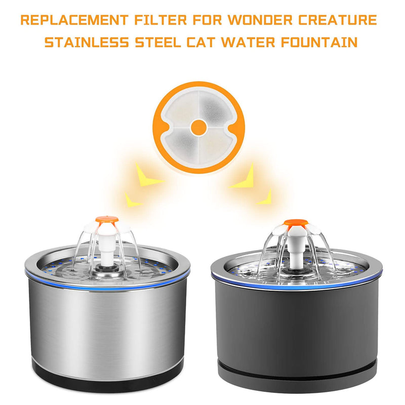 Wonder Creature Cat Fountain Filter, 4/8 Pack for 2.5L/84 oz Stainless Steel Cat Water Fountain and Fantasy Cat Fountain, Cat Fountain Replacement Filter Pack - BeesActive Australia