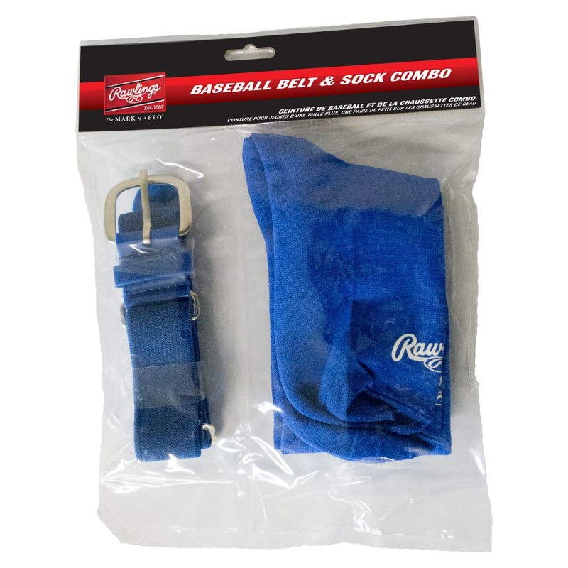 [AUSTRALIA] - Rawlings BLTSOCKS-Blue Baseball Belt & Sock Combo (Youth Small/Blue) 