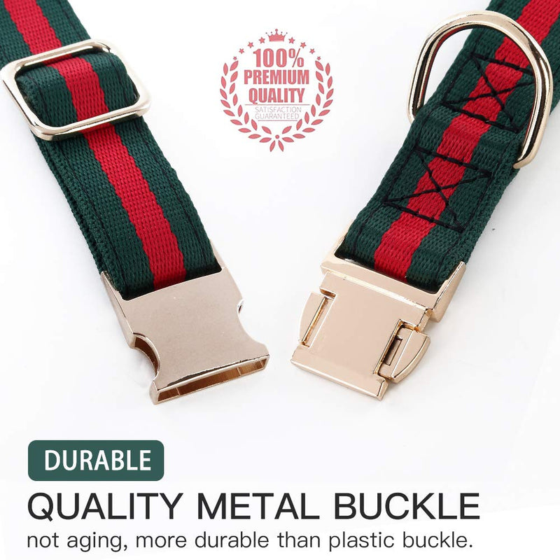 NISIYE Premium Dog Collar, Soft Comfortable Dog Collars in Luxury Style, Durable Adjustable Dog Collar with Metal Buckle Safety for Small Medium Large Dogs M (Neck Girth:11.8"-17.7", Width:3/4") - BeesActive Australia