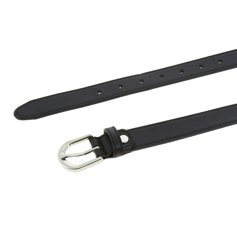 FASHIONGEN - Women genuine Italian leather belt LUNA, Made in France Black 90 cm (35 in) / Waist size 33 to 34 - BeesActive Australia