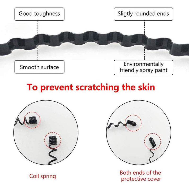 (6 Pcs) Metal Headband Spring Wave Hoop Unisex Hair Styling Accessories Multi-style for Women & Men 6 PCS - BeesActive Australia