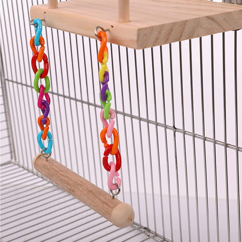 FrgKbTm Bird Perches Cage Toys Parrot Wooden Platform Play Gyms Exercise Stands with Acrylic Wood Swing Ferris Wheel Chewing for Animals Green Cheeks, Baby Lovebird, Chinchilla, Hamster Budgie - BeesActive Australia