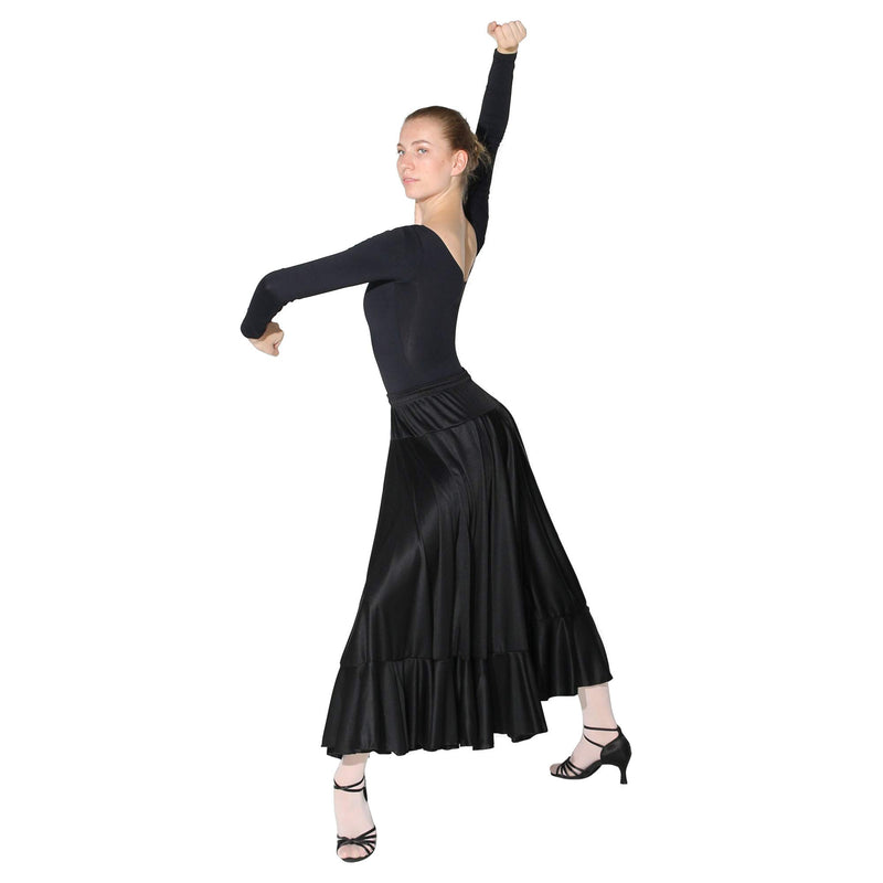 [AUSTRALIA] - Danzcue Full Circle Flamenco Dance Skirt, Black, XL 