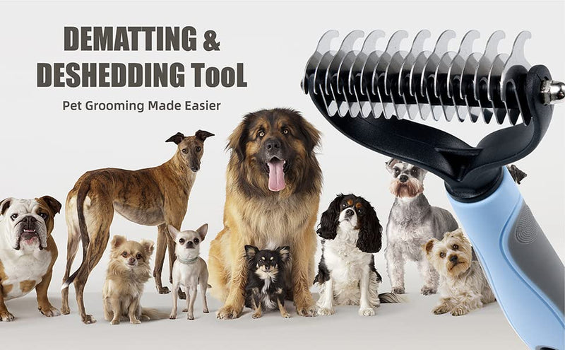 WOBEVB Pet Grooming Brush - Deshedding Brush, Double Sided Shedding and Dematting Undercoat Rake Comb for Dogs and Cats, Deshedding Tool for Grooming - BeesActive Australia