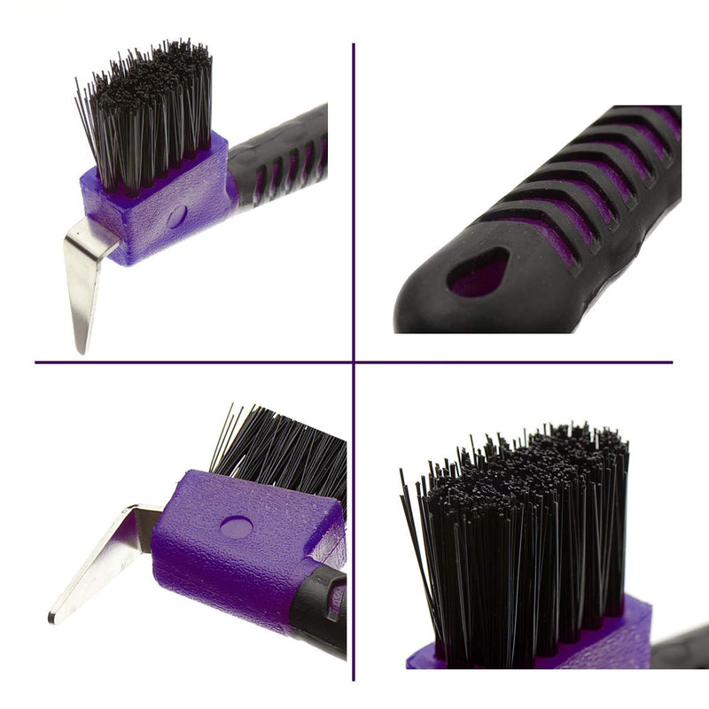 BOTH WINNERS Horse Hoof Pick Brush with Soft Touch Rubber Handle PURPLE - BeesActive Australia