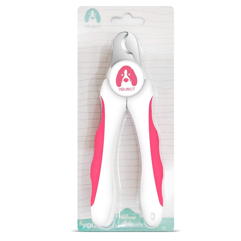 YouCut Dog Nail Clippers and Trimmers,Professional Grooming Tool with Safety Guard to Avoid Over Cutting,Free Nail File,Razor Sharp Blade,Sturdy Non Slip Handles for Large and Small Animals (Pink) Pink - BeesActive Australia