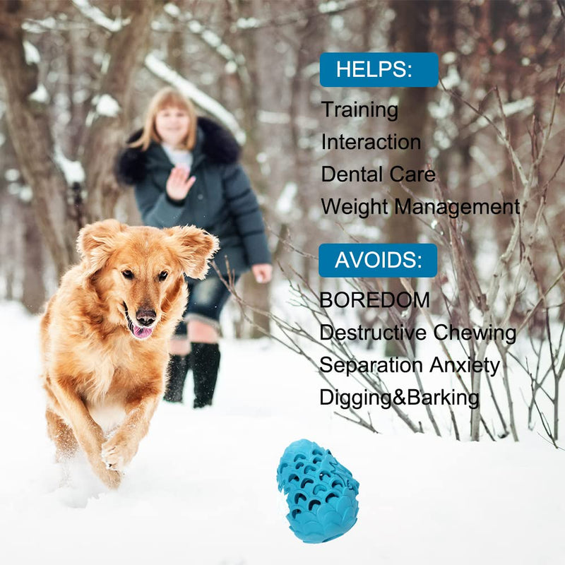 YCLWBG Dog Toys for Large Dogs Aggressive Chewers , Indestructible Dog Toys for Aggressive Chewers , Durable Dog Toys Dragon Egg Dog Toy Bacon Milk Flavor ， Tough Dog Toys Treat Dispensing Blue white - BeesActive Australia