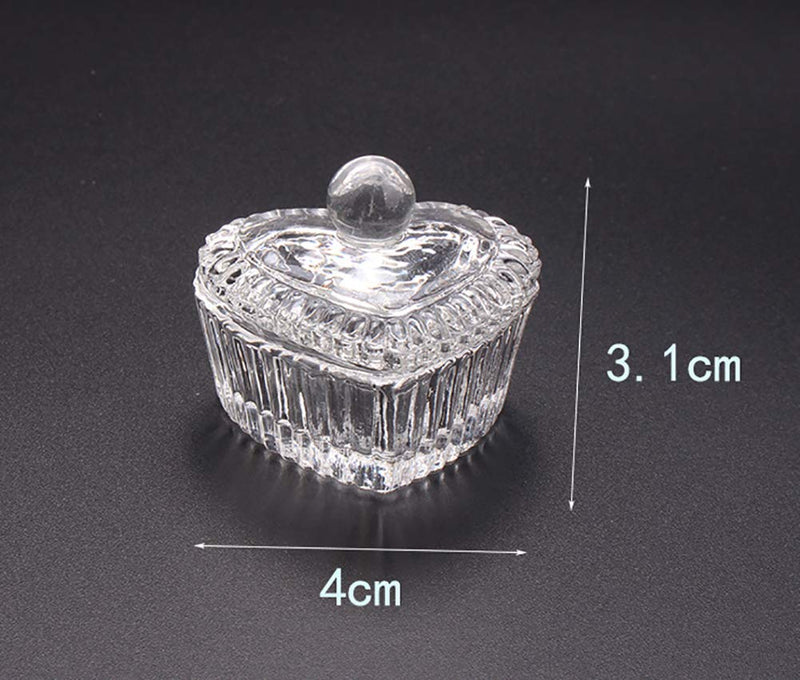 UUYYEO 2 Pieces Clear Nail Art Acrylic Liquid Powder Dappen Dish Bowl Glass Crystal Cups Glassware Tools with Lid B - BeesActive Australia