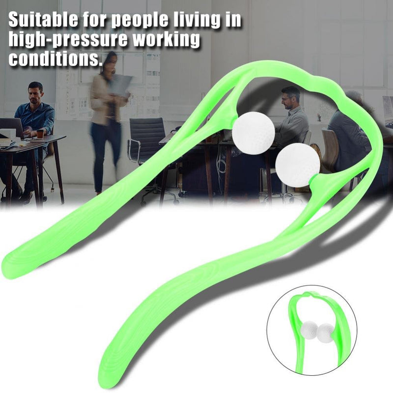 Alucy 3 Colors Manual Neck Massager-Neck and Shoulder Shiatsu Roller Ball Self Massage Tool for Neck and Muscle Pain Relief(Green) Green - BeesActive Australia