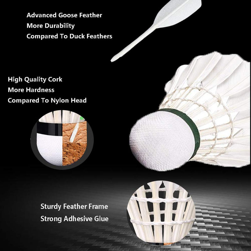 Senston A30 Badminton Shuttlecocks Feather Badminton Birdies with High Stability and Durability Badminton Ball 12 PACK - BeesActive Australia