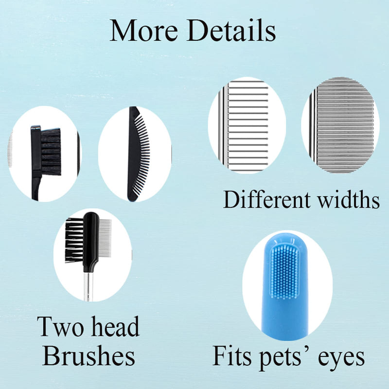 Tear Stain Remover Combs for Pets Grooming Kits Remove Flea Durable Steel Sets Eye Brush Tools for Dogs Cats Puppies Stainless Lice Removing Kit Pet Cleaning Supplies Teeth Grooming 5 Types - BeesActive Australia