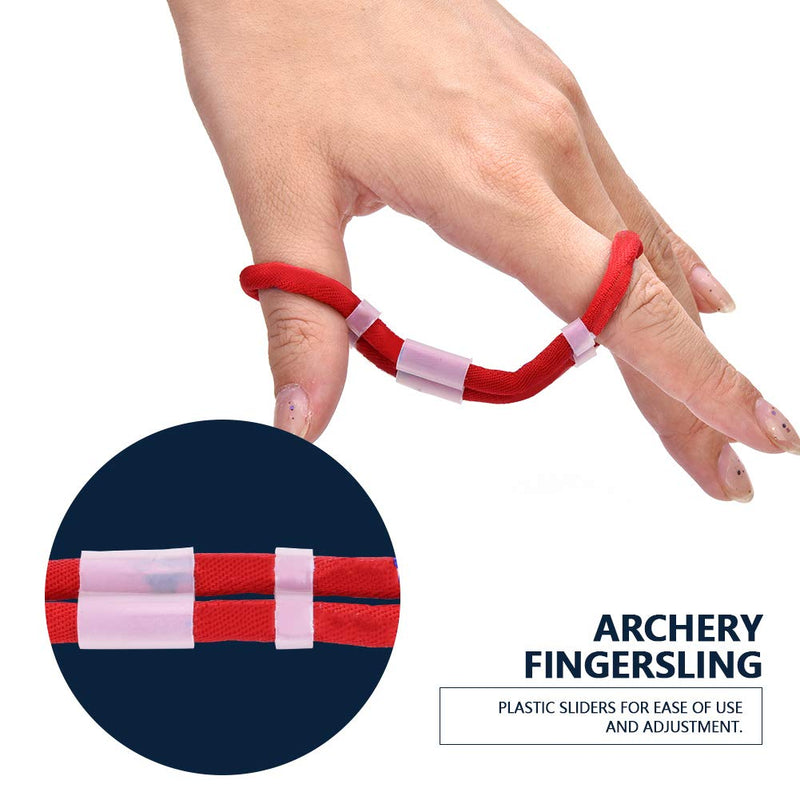 Alomejor Archery Finger Sling Elastic Cloth Adjustable Fingersling Archery Finger Sling for Outdoor Recurve Bow red Large - BeesActive Australia