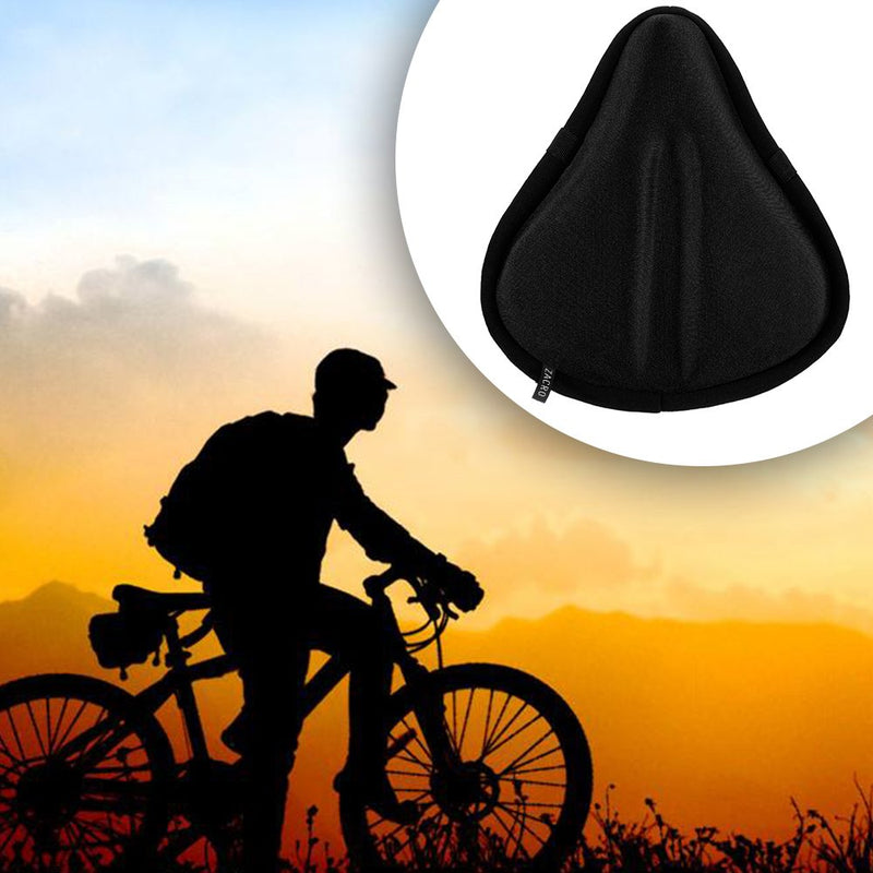 Zacro Gel Bike Seat, Big Size Soft Wide Excercise Bicycle Cushion for Bike Saddle, Comfortable Cover Fits Cruiser and Stationary Bikes, Indoor Cycling Black - BeesActive Australia