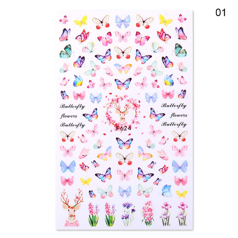 Valentine's Day Nail Art Sticker Heart Summer Spring Butterfly Sexy Red Lip Flower Series Mixed Art Design Accessories Female Trend (6pcs / pack) - BeesActive Australia