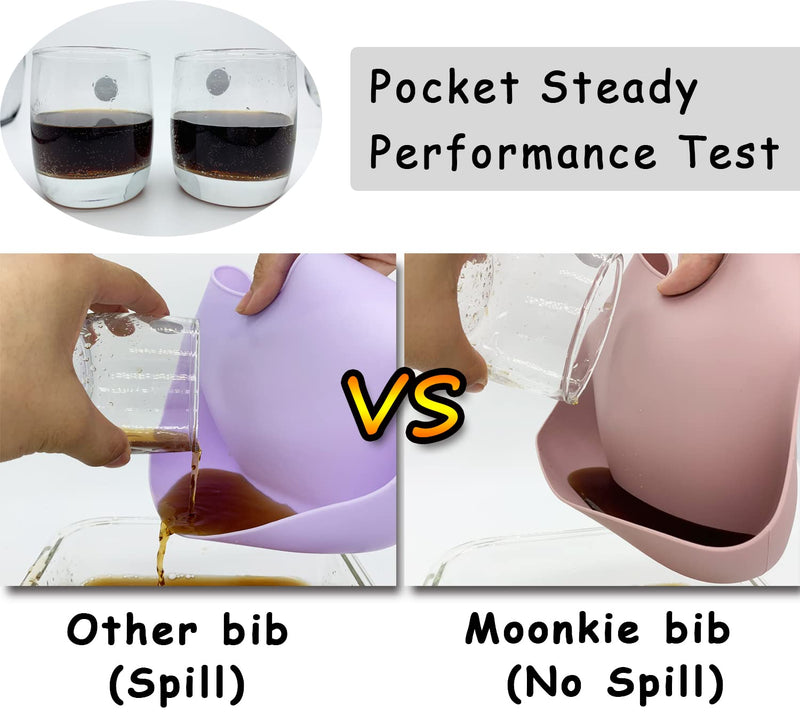 Moonkie Silicone Baby Bibs Set Of 2, BPA Free Waterproof Soft Durable Adjustable Silicone Bibs for Babies & Toddlers(Shifting Sand/Burlwood) - BeesActive Australia
