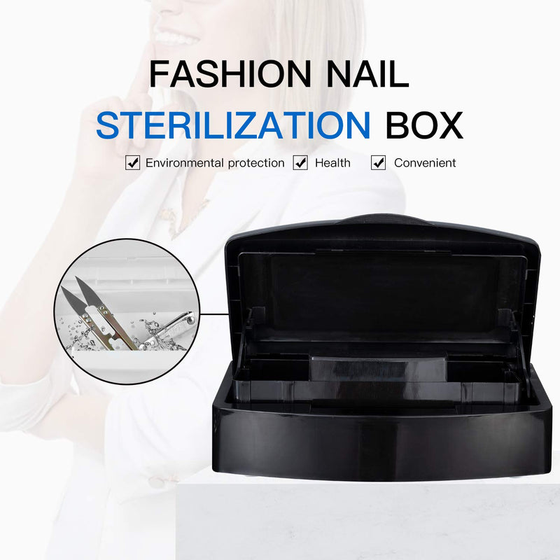 Plastic Sterili-zing Tray，Tool steriliz-ation box，Nail Tools Plastic Disinf-ection Box Beauty Tool Disin-fection Tray Disinf-ection Box，Tweezers, Hair Salon, Spa & Cutter Manicure Equipment-(black) black - BeesActive Australia