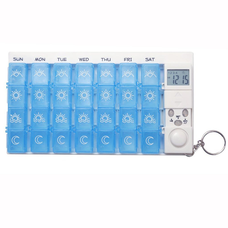 Cisixin 7 Day Weekly Digital Pill Timer Box -Pill Medicine Case Container with 4 Alarm Reminders - BeesActive Australia