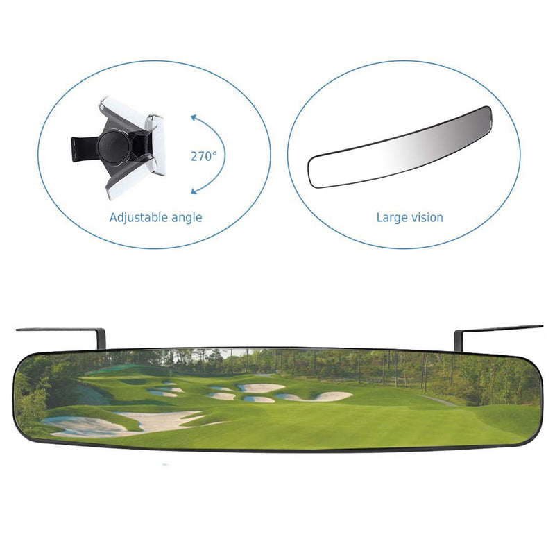 HKOO Golf cart Rear View Mirror,16.5" Extra Wide 180 Degree Panoramic Rear View Mirror Fit for Golf Cart EZGO Club Car Yamaha (Rear View Mirror) - BeesActive Australia