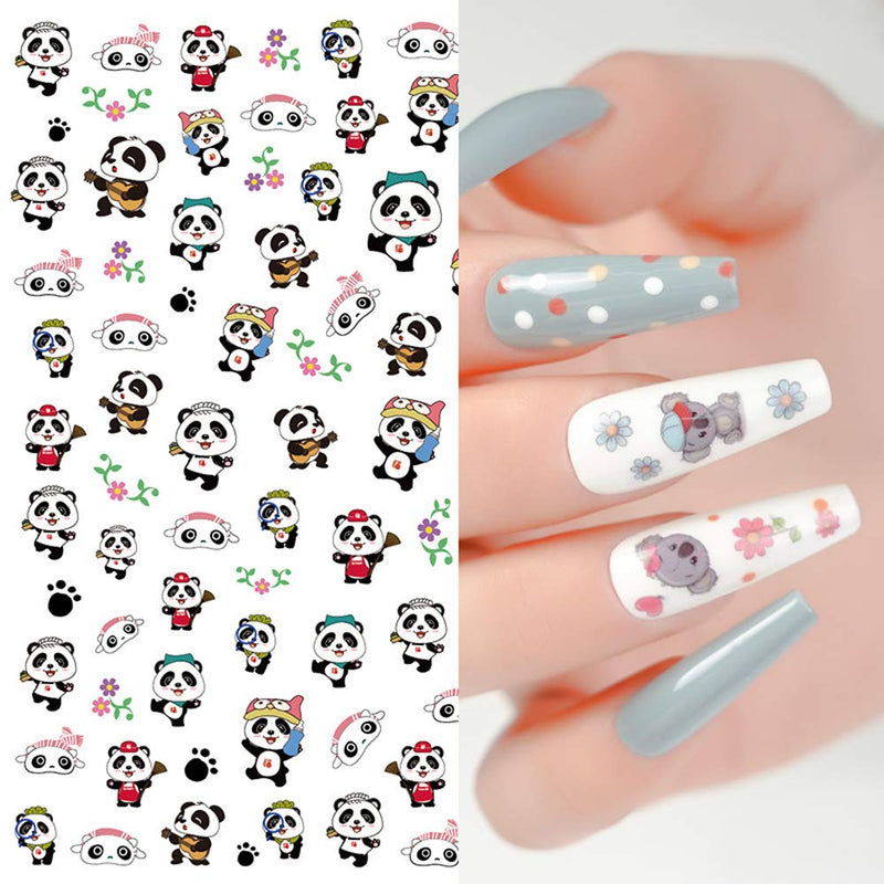 Bonnie-Sam 8 Sheets QUTE Cartoon Koala Rabbit Nail Art Decals Adhesive Nail Decals Sticker for Pretty Girl - BeesActive Australia