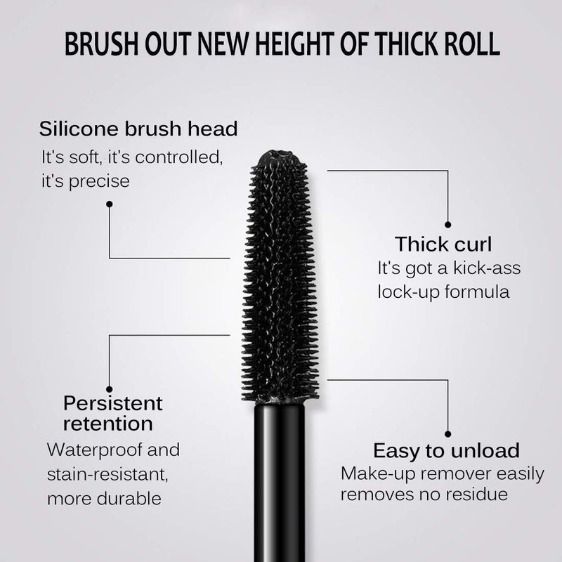 4D Silk Fiber mascara, Waterproof Eyelash Mascara Extra Long Lash Mascara & Eyelash Mascara Waterproof Long-lasting, smudge-proof mascara Natural eye make-up (Black gold) Black gold - BeesActive Australia