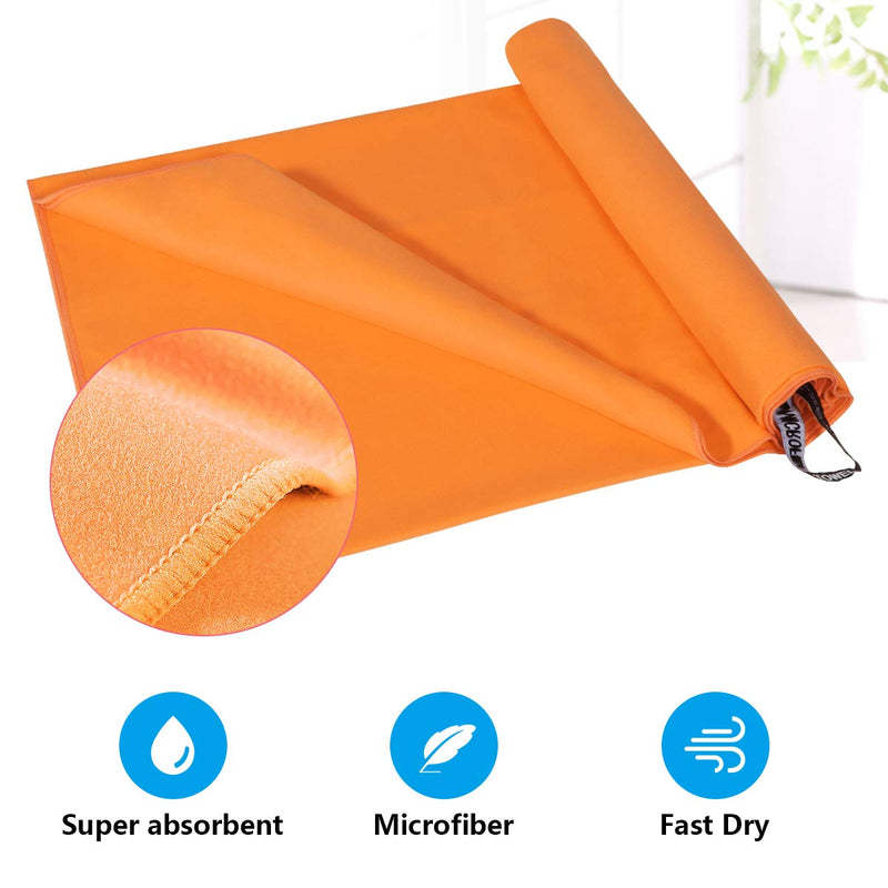 [AUSTRALIA] - HAODE Quick Dry Towel Microfiber Towels for Body | Fast Drying Towel for Outdoors Travel Camping Backpacking Swim Bath Gym Beach Towel Orange Large 