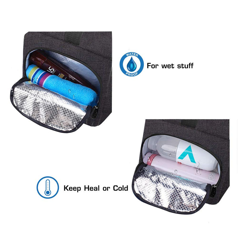 ROTOT Gym Duffel Bag, Gym Bag with Waterproof Shoe Pouch, Weekend Travel Bag with a Water-resistant Insulated Pocket Black - BeesActive Australia