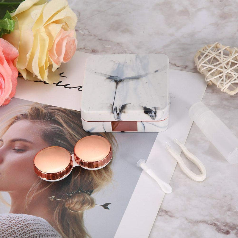 Contact lens case, box of marble contact lenses, for home Glasses care products Glasses care products for travel(Rose gold) Rose Gold - BeesActive Australia