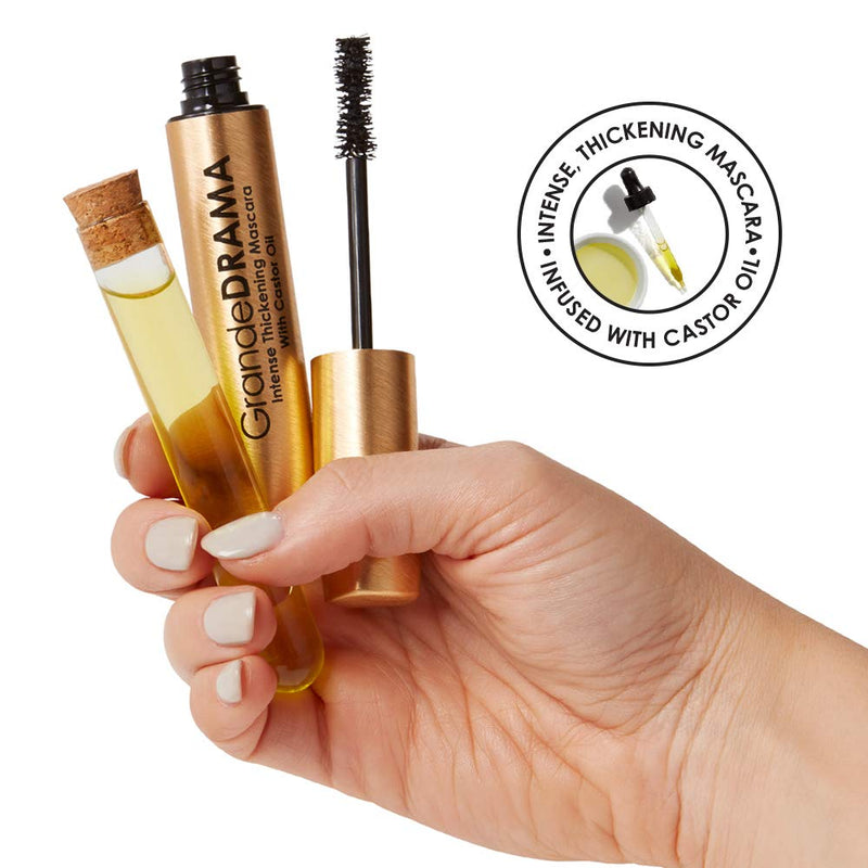 Grande Cosmetics GrandeDRAMA Intense Thickening Mascara with Castor Oil, Volumizing, Conditioning, Buildable Formula - BeesActive Australia