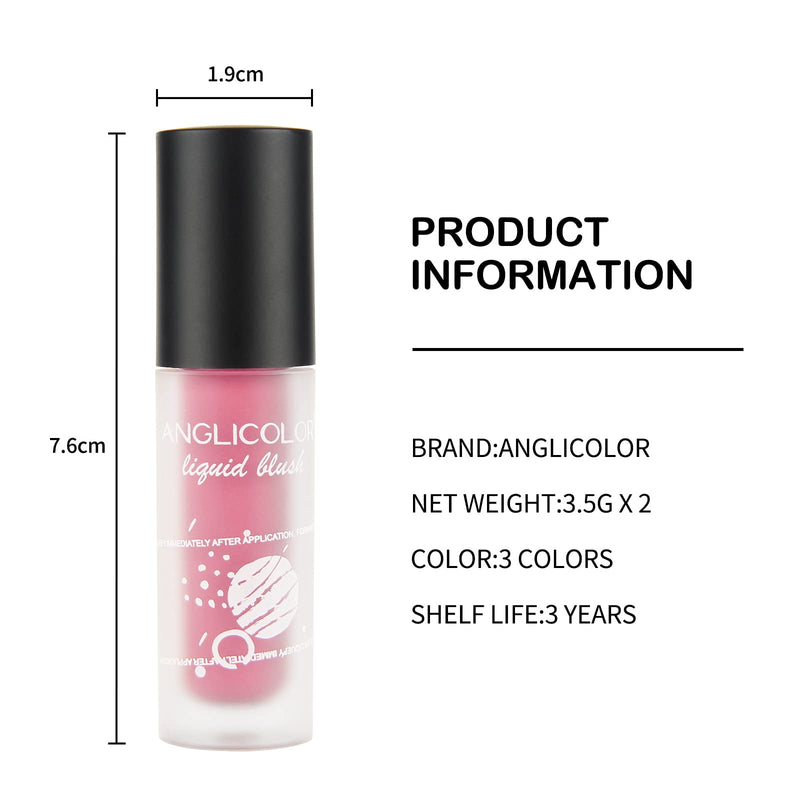 Anglicolor 2PC Liquid Cream Blusher Blush Brightens skin tone,Lightweight,Natural-Looking,Smooth,Easy-to-apply (peach) peach - BeesActive Australia