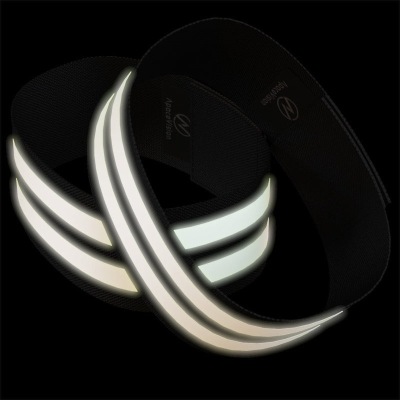 Reflective Ankle Bands (4 Bands/2 Pairs) | High Visibility and Safety for Jogging/Cycling/Walking etc | Works as Wristbands, Armband, Leg Straps | Accessories for Sports/Running Gear Neon Black - BeesActive Australia