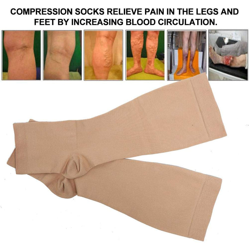 Elastic Compression Socks Knee-High Varicose Veins Socks Leg Slimming Body Care Stockings for Women & Men Running Flight Travel Nurses Edema S - BeesActive Australia