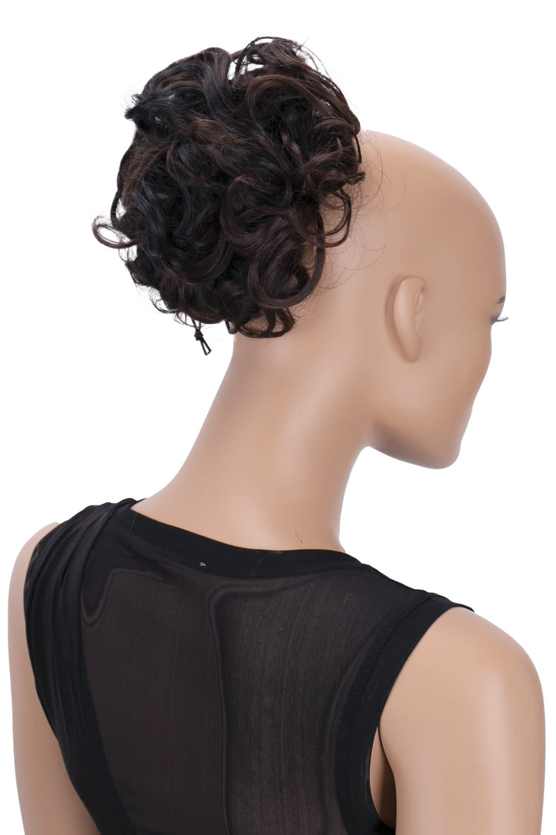 PRETTYSHOP Bun Hairpiece Ponytail Topknot Hepburn-Bun Scrunchie Updo Black Dark Brown Mix HK123 black dark brown mix #1H6A HK123 - BeesActive Australia